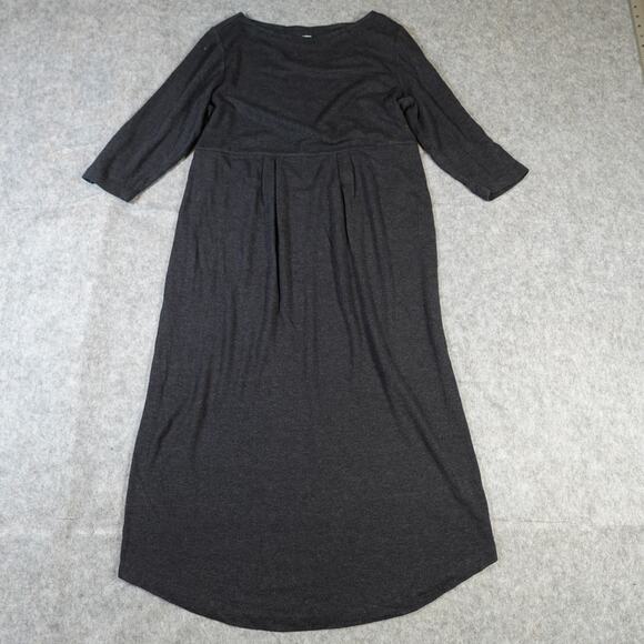 J. Jill Dresses & Skirts - J. Jill Dress Womens Medium Petite Sweater Midi Wool Blend Knit Black 3/4 Sleeve
